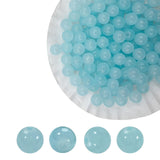 PAMIR TONG 400pcs 8mm Lake Blue Round Glass Beads for Bracelet Pretty Smooth Loose Beads for Necklace-Earring-Jewelry Making-Hom