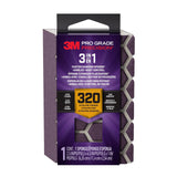 3M DCDA320-PGP-1T Pro Grade Precision 3-in-1 Angled Faster Sanding Sponge, 320-Grit Extra-Fine, 2.5 x 4.5 x 1