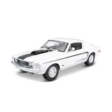 Maisto 1968 Ford Mustang GT Cobra Jet Hard Top 1/18 Scale Diecast Model Vehicle White