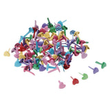 Enakshi 50/100 Pieces Colored Metal Heart Head Brads Paper Craft Fasteners 5x5x10mm