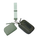 Keychain Wristlet Wallet Waterproof Bag Purse For Dating Backpacking Green