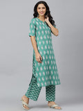 Gosriki Women'S Cotton Blend Printed Straight Kurta Palazzo & Dupatta (Tinka Green_New_L-Go_Green_Large),Green,,B0B4FWZRZL