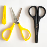 2Pcs Medium Scissors, Safety Scissors with Cap, Craft Shears for Classroom Office Home, Yellow and Black