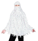 Ghughriyal WomenS Cotton Scarf Mask Protection Face Cover Dupatta, White Printed Lightweight Breathable Scarf For Travel, Outdoo