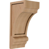 Ekena Millwork CORW03X04X08DIRW Diane Recessed Wood Corbels, 3 1/4W x 4D x 8H, Rubberwood