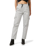 Toplot Cotton Multi-Pocket Cargo Pant For Women (Women-Up-Cargo-5178-Silver-38),Silver,38,B0D2P2RVYW