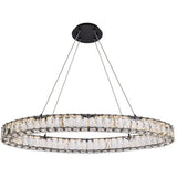 Elegant Lighting Indoor Modern Home Decorative Monroe 36 inch LED Oval Single Pendant - Black