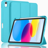 ZryXal iPad (A16) Case/iPad 10th Generation Case [11-Inch 2025/10.9 Inch 2022] with Pencil Holder, Smart Cover with Soft TPU Bac