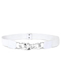 Sunshopping Women & GirlS Causal/Formal Elastic Stretchable Nylon Woven Waist Belt (Prop577Wht) (Free Size, White)