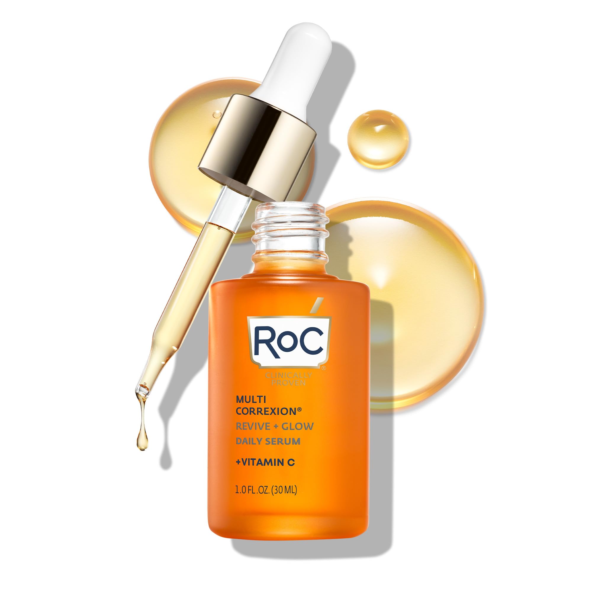 RoC Multi Correxion Revive + Glow 10% Active Vitamin C Serum for Face, Daily Anti-Aging Wrinkle and Skin Tone Skin Care Treatmen