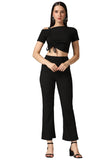 Toplot Co Ord Set For Women Solid Top And Bottom (Top-Pant-5138-Black-Xl),Black,,B0CGNQL251