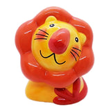 WitnyStore Coin Bank 5 Yellow Orange Lion - Hand Made Painted Ceramic Money Saving Piggy Banks Removable Coins Container Storage