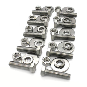 (10 Sets) 5/16-18x1 Stainless Steel Hex Head Screws Bolts, Nuts, Flat & Lock Washers, 18-8 (304) S/S, Fully Threaded by Bolt F