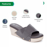 Ortho Joy Fancy Doctor Slippers | Soft Chappal For Women | Comfortable Wedges Sandals For Women Stylish,Grey,7,B09XRB7DSL
