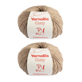 Yarnalia Cozy Yarn - Worsted Weight | Ultra-Soft | Fully Composed of Baby Alpaca | Easy Care (2-Pack, 100g/219yd Each) (Cobblest
