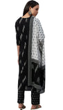 Rytras Women'S Pure Cotton Printed Straight Kurta Set With Palazzo Pants & Dupatta- Ethnic Wear,Black(Ryt251,Xxl)