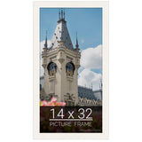 wallsthatspeak 14x32 white Picture Frame for Puzzles Posters Photos or Artwork-New