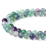 LAIDANLA Colorful Fluorite 6mm Natural Stone Beads Round Loose Gemstone Stone Beads for DIY Bracelet Necklace Earrings Jewelry M