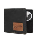 Wrangler Mens Bifold Slim RFID Blocking Wallet, Genuine Leather, Casual Everyday 1020 Card Capacity with Stealth AirTag Holder 