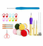 Zailie Crochet And Punch Needle Kit With Yarn, Hooks, And Accessories