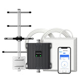 Cell Phone Signal Booster for Verizon and AT&T | Up to 4,500 Sq Ft | Boost 4G LTE 5G Signal on Band 12/13/17 | 65dB Dual Band Ce