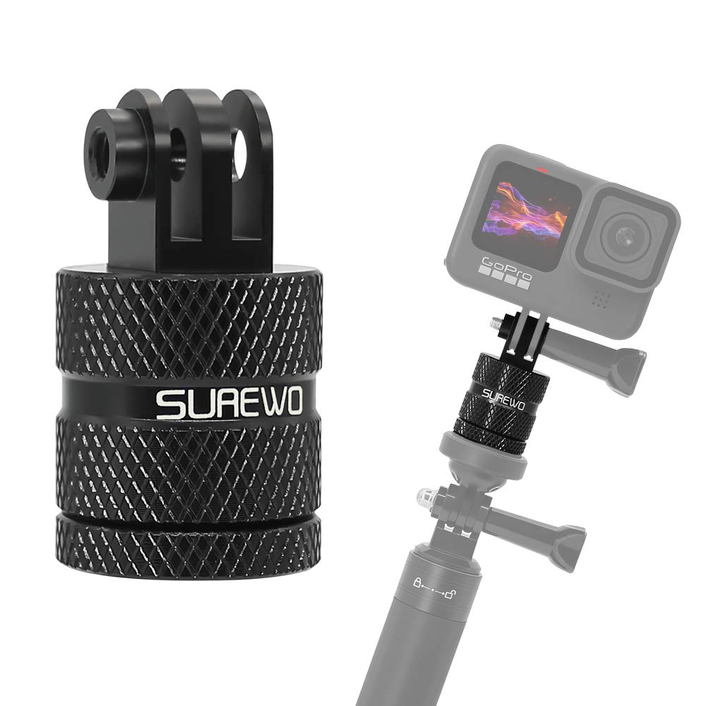 Aluminum 1/4 inch 20 Camera Mount, 360 Degree Rotation Tripod Mount Adapter Compatible with GoPro Hero 12 Black, Hero 11/10/9/8/
