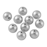 LiQunSweet 10 Pcs 20mm Matte Style Spray Painted Acrylic Beads Round Imitated Metal Silver Beads Chunky Bubble Gum Bead for Hand