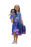 Bow Dream Girl Dress and Matching American Girl Doll Clothes Accessories Rainbow Mermaid Unicorn Size 120