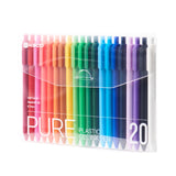 Kaco PURE Gel Pens 20 Pieces 0.7mm Assorted Color Ink Aesthetic Journaling Pens Cute, Retractable, Soft Touch Barrel, Quick Dryi