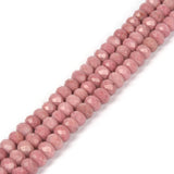 6mm Natural Pink Rhodonite Faceted Rondelle Loose Beads Jewelry Making DIY Bead 16 Inch