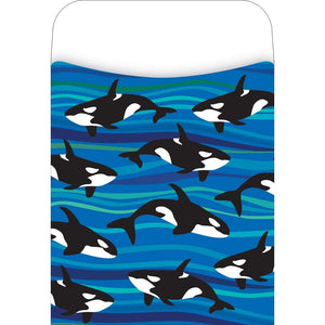 Barker Creek Peel And Stick Library Pockets, Sea And Sky, Pack Of 30