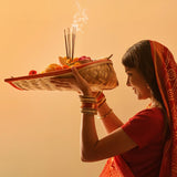 Oye Happy Bamboo Supli (Tray) | Traditional Handcrafted Bamboo Pooja & Gift Tray for Rituals, Festivals & Home Dcor