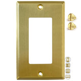 Rio Salto BRASS Metal Gold Light Switch Wall Plate MIDSIZE Outlet Cover Wall Plate Single Receptacle Wallplate Covers Decoration