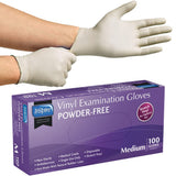 Inspire Stretch Vinyl Exam gloves THE ORIgINAL Quality Vinyl gloves Disposable Latex Free Medical gloves cleaning gloves, Mediu