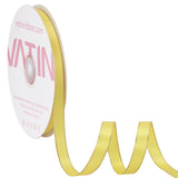 VATIN Double Faced Satin Ribbon 3/8 inch Lemon Yellow with Gold Edge Continuous 50 Yards for Decoration, Craft, Gift Wrappping W