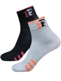 Styfun Cotton Bamboo Men & Women Crew Length Athletic Ankle Running Socks For Sport, Cycling, Everyday Use Pack Of 2 Black White