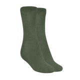 Mukhaksh (Pack Of 1 Pair Women Cotton Olive Green Crew Calf Length Long Socks For Formal Office Wear Socks