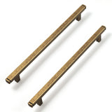 Goo-Ki Vintage Brass Drawer Handles 7-1/2 in (192mm) Hole Centers Straight Bar Pull,6-Pack Antique Bronze Solid Cabinet Handles 
