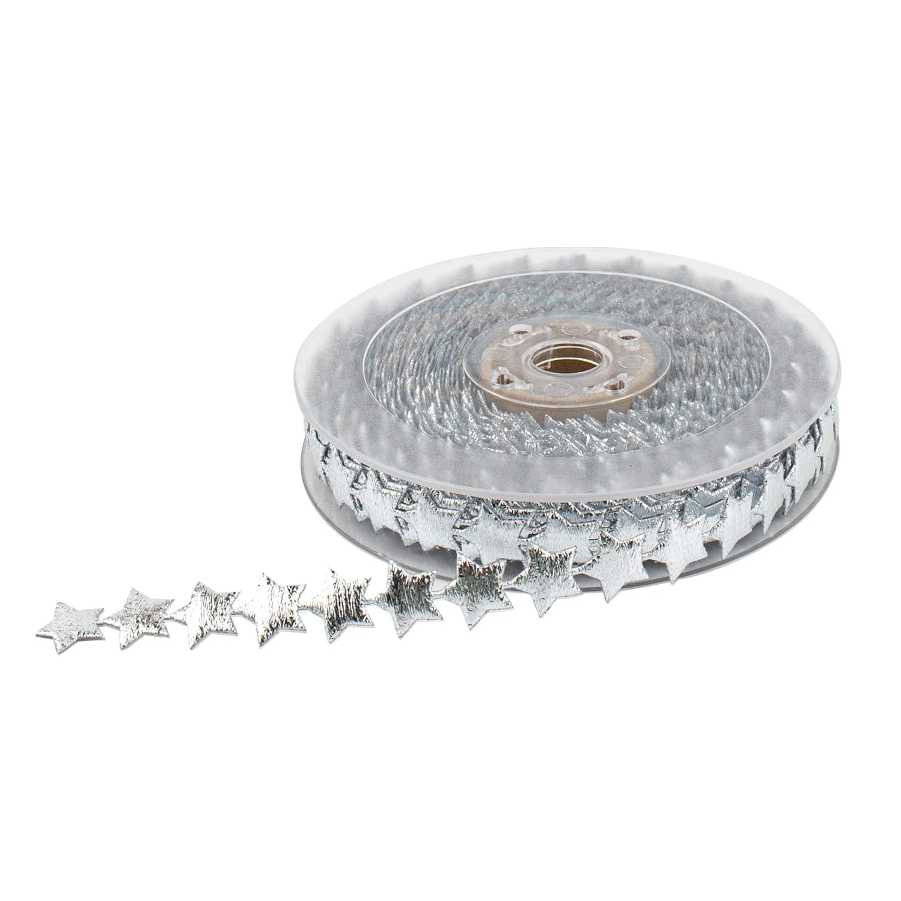 AUEAR, Silver Star Theme Ribbon Lace Trims Glitter Polyester 15mm Ribbons Embellishment for Wedding Gift Party Christmas Decorat