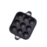 TREEKON PreSeasoned Cast Iron Appam Pan, Brownish, NonStick, 7/9/12 Cavities (9 Cavity (Square))