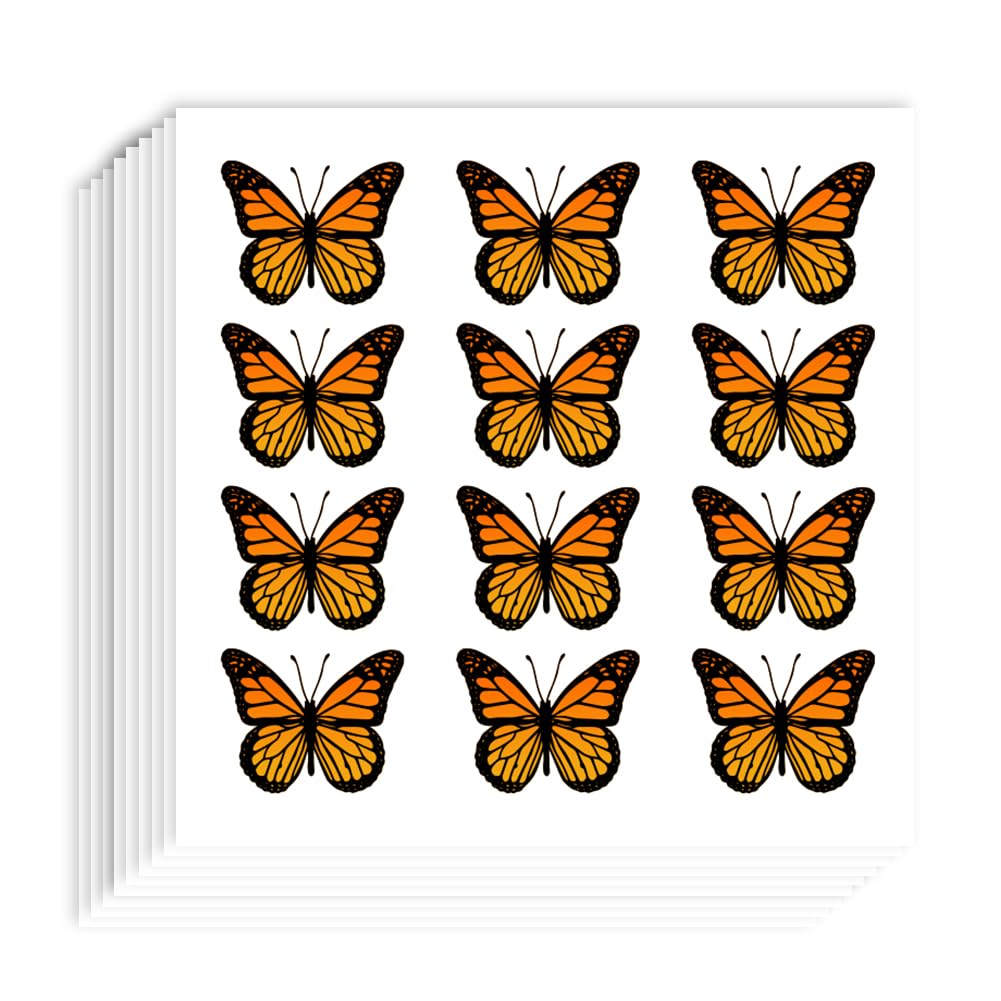 AHANDMAKER 240 Pieces Self-Adhesive Stickers 0.8 x 1 Inch Monarch Butterfly Stickers for Planner Calendar Scrapbook Crafting Par