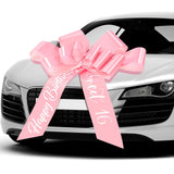Wonderjune Happy Birthday Car Bow Sweet 16 Big Car Pull Bow 30 Inch Giant Gift Wrapping for Birthday Party Decorations(Pink)