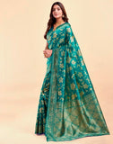 Sugathari Womens Pure Kanjivaram Silk Saree Banarasi Silk Saree With Blouse Piece (Sam Pari S-7) (Rama Green)