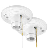 Maxxima Plastic Lamp Holder - Featuring Pull Chain, One-Piece Medium Base, E26 Bulb Socket, Outlet Box Mount, 660W, Ceiling Ligh
