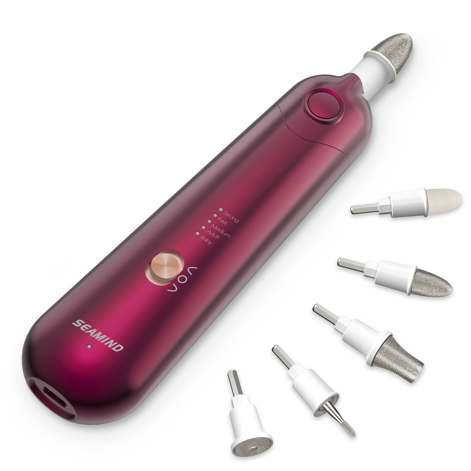 Professional Manicure Pedicure Set, Cordless Electric Nail File Kit, Rechargeable Nail Grinder for Thick Nails, 5 Speeds Hand Fo