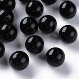 Ornazy 220 pcs 16mm Opaque Black Acrylic Round Gumball Beads Smooth Chunky Bubblegum Beads for Necklace and Bracelet Making Craf