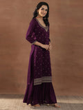 Libas Women'S Silk Blend Kurta Set (49023_Burgundy_M)