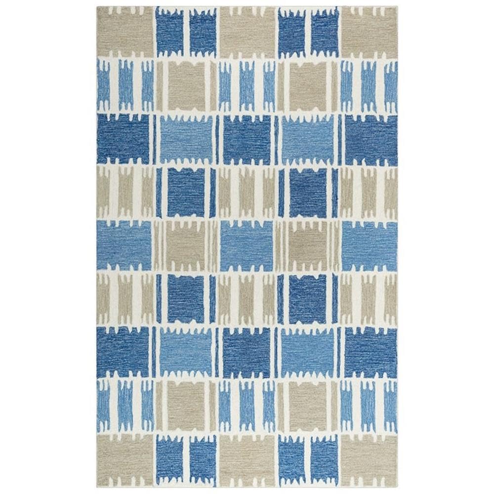 Alora Decor Rivera 8'9' X 11'9' Geometric Blue/Ivory/Beige Hand-Tufted Area Rug