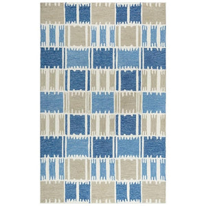 Alora Decor Rivera 8'9' X 11'9' Geometric Blue/Ivory/Beige Hand-Tufted Area Rug