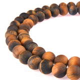 PLTbeads Gorgeous Tiger Eye Natural Gemstone Loose Beads 10mm Matte Round Approxi 15.5 inch DIY Bracelet Necklace for Jewelry Ma
